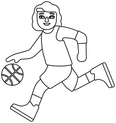 Woman Bouncing Ball Emoji Coloring Page